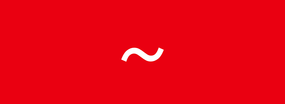 A tilde symbol, the symbol used as the subsequent sibling combinator in CSS selectors